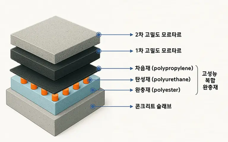 현대건설이 1등급 인정서를 추가 획득한 바닥시스템 이미지