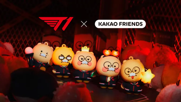 카카오프렌즈와 e스포츠구단 T1의 협업 굿즈 출시 이미지. (제공 카카오)