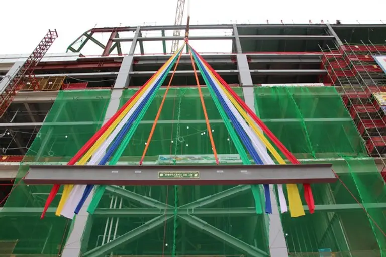 롯데건설이 9일 롯데바이오로직스 송도 바이오캠퍼스 제1공장 상량식을 진행했다. (사진=롯데건설)