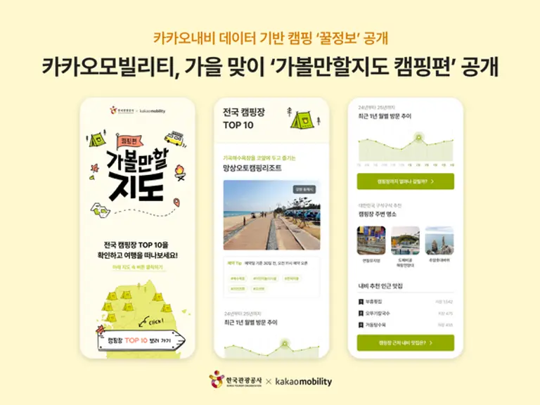 카카오모빌리티의 이용자 맞춤형 콘텐츠 ‘가볼만할지도 캠핑편’ 이미지. (제공 카카오)
