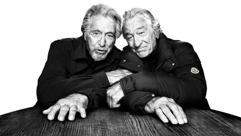몽클레르의 글로벌 캠페인 ‘WARMER TOGETHER’에 출연한 알 파치노와 로버트 드 니로 (사진제공=몽클레르)