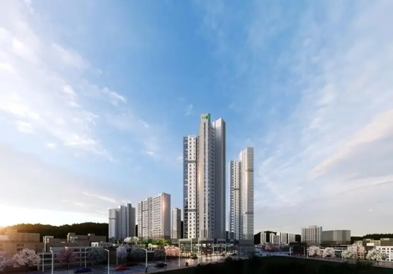 ‘울산 호수공원 에일린의 뜰’ 1단지·2단지 통합 투시도 (사진=아이에스동서)