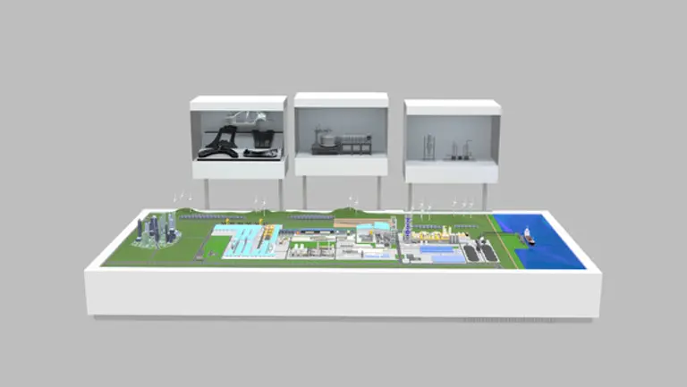 현대제철이 미국 루이지애나주에 건설 예정인 전기로 제철소 모형 이미지. 현대제철 제공.