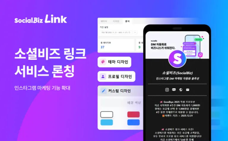 NHN데이터는 인스타그램 마케팅 기능 확대해주는 소셜비즈 링크 서비스를 신규 출시했다. (제공 NHN)