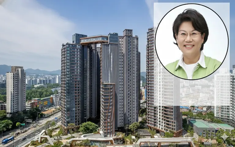 래미안 원펜타스 전경과 이혜훈 기획예산처 장관 후보자