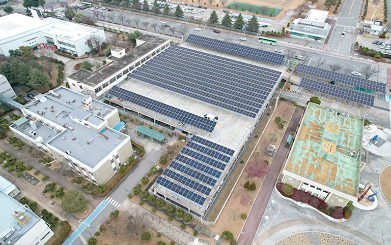 코오롱인더스트리 구미 공장에 설치된 온사이트 PPA 태양광 패널(사진=해줌)
