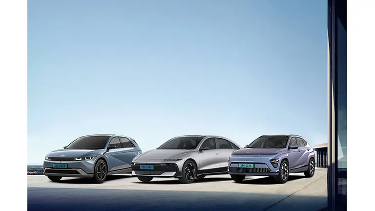 현대자동차 전기차 아이오닉 5(왼쪽부터), 아이오닉 6, 코나 일렉트릭 사진. 현대차 제공