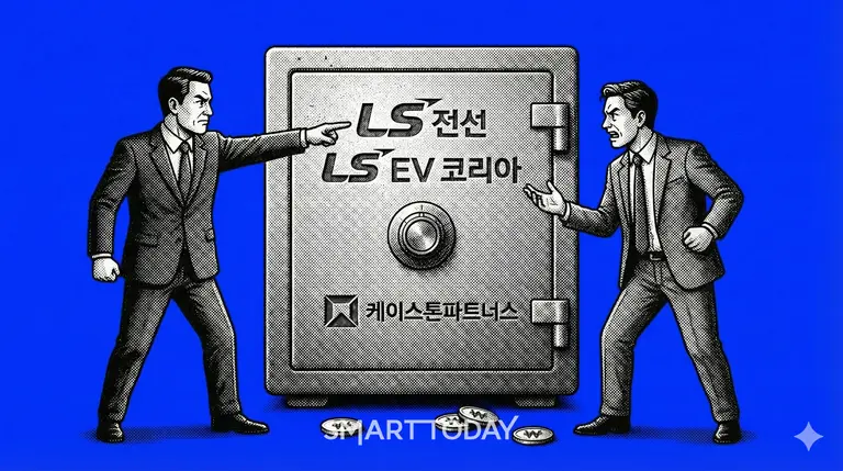 LS EV 코리아 지분을 둘러싼 LS전선과 케이스톤파트너스 간 갈등이 LS전선으로 기운 모습. 