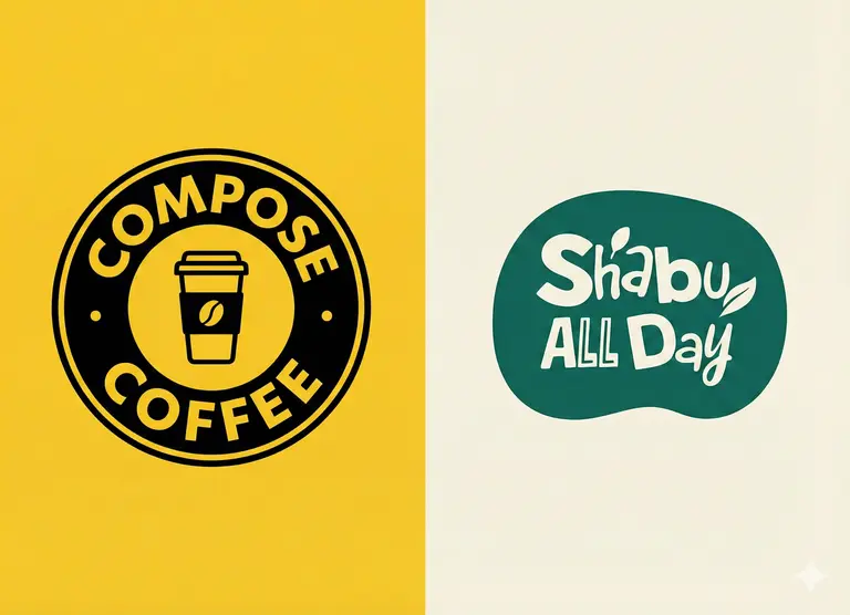 컴포즈커피와 샤브올데이.