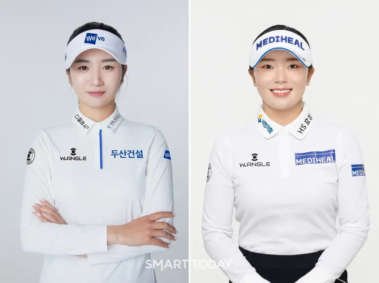 와이드앵글과 후원 계약을 맺은 KLPGA 박혜준·이다연 선수 (사진=와이드앵글)