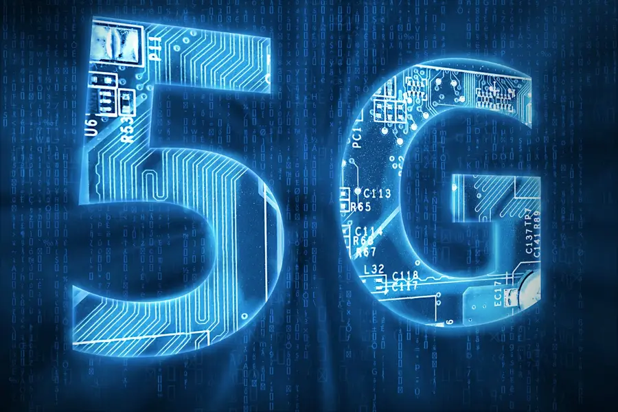 5G on digital background
