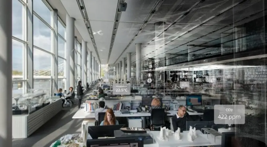 ◇Foster+Partners 본사의 디지털 트윈은 거주, 공기 품질 및 에너지 사용량에 대한 실시간 및 과거 판독치를 3D로 구현했습니다.(사진:dezeen)