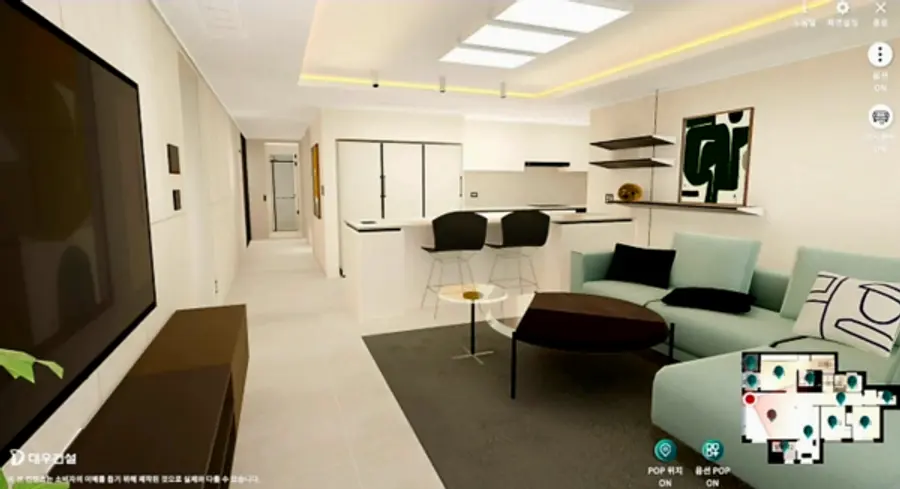 ◇영통 '푸르지오 트레센츠’ 단지의 메타갤러리 시연 모습(PC버전)(사진: 대우건설)