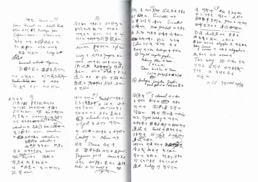 ◇백남준 작가의 자필 작품노트(사진: 대전시)