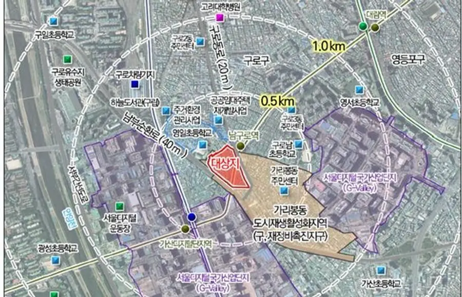 가리봉동 87-177 일대 재개발 사업 대상지 현황(출처. 서울시)