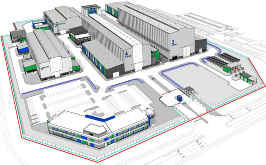 HD한국조선해양이 공동 투자해 사우디 라스 알 헤어(Ras Al-Khair)에 건설하는 'MAKEEN' 엔진공장 조감도