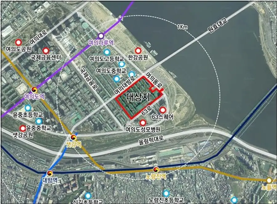 여의도 시범아파트 재건축사업 위치도 (출처. 서울시)