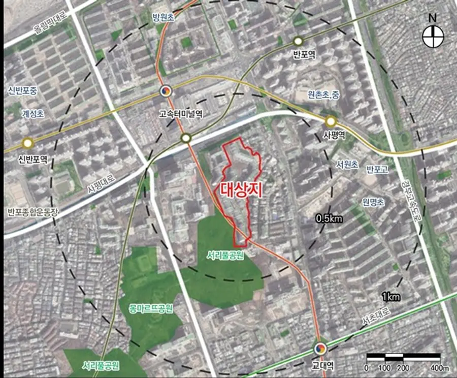 반포미도아파트 재건축 사업 대상지 (사진제공. 서울시)