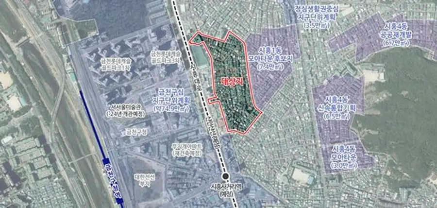 금천구 시흥동 871 일대 대상지 위치도 (출처. 서울시)