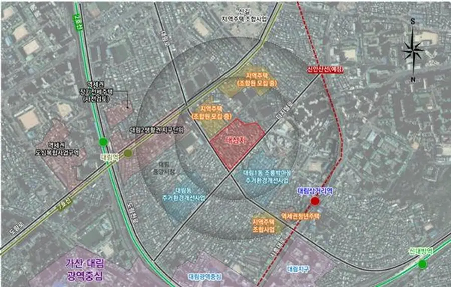 대림동 855-1 일대 신속통합기획 대상지 현황 (출처. 서울시)