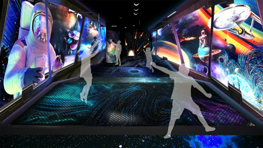 서울 어린이대공원 체험형 미디어아트 전시공간 원더파크 춤추는 우주 테마 이미지 (사진제공. 신세계건설)