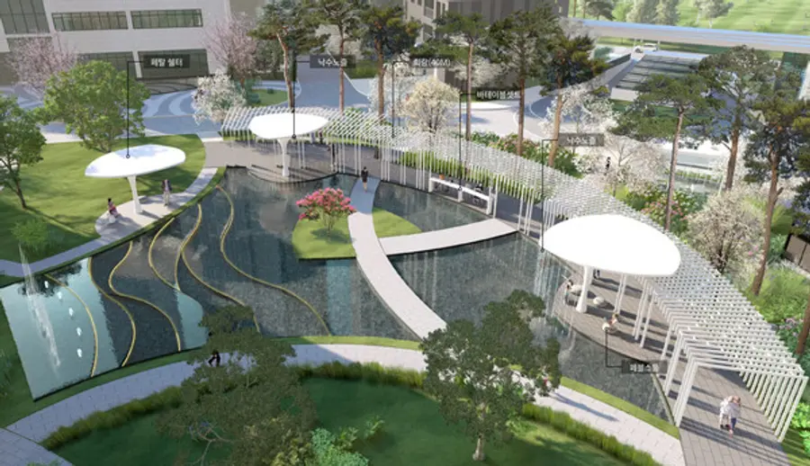 용인 푸르지오 원클러스터 조경공간 '블루밍 아일랜드' (사진제공. 대우건설)
