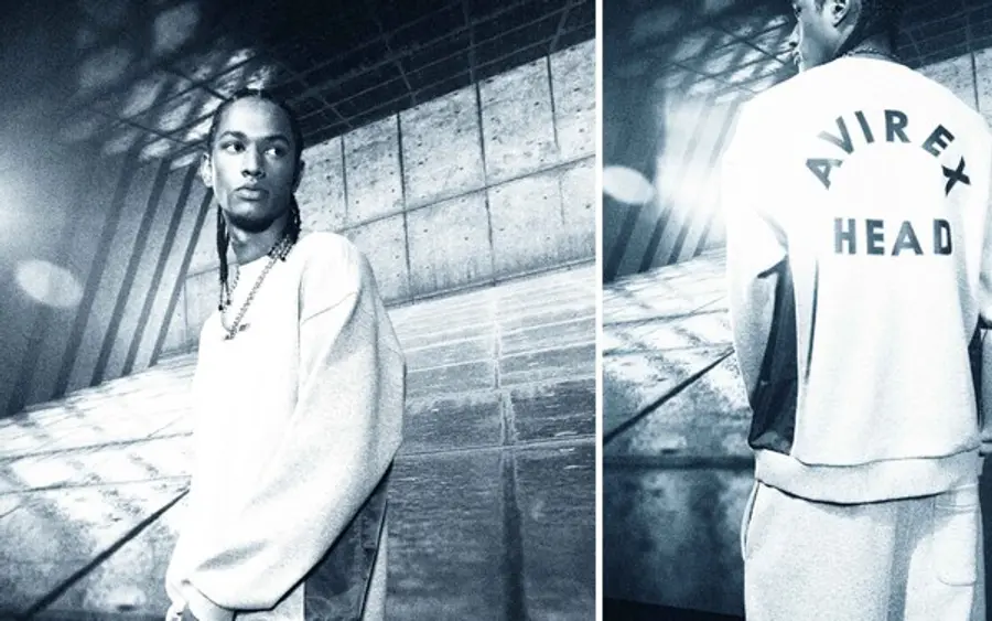 헤드가 밀리터리 브랜드 아비렉스와 협업해 밀리터리 스포츠 스트리트 패션을 선보인다.(사진 제공= 코오롱 FnC)