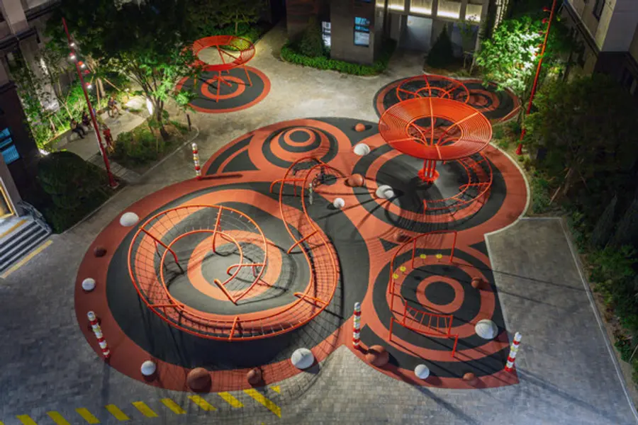 대치푸르지오써밋 놀이공간인 '아티스틱플레이그라운드'에 적용된 경관조명 (사진제공=대우건설)