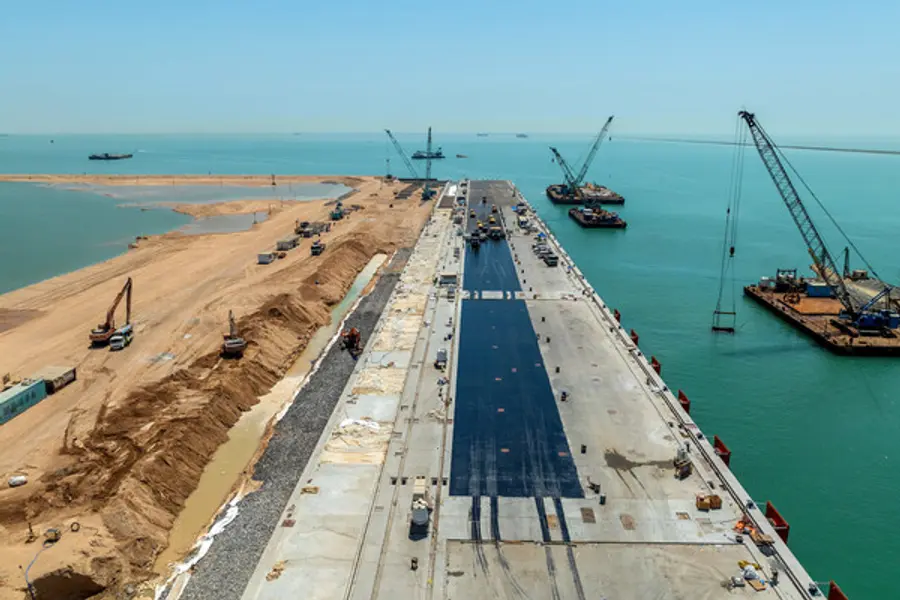 이라크신항만1단계현장 안벽공사 전경 (사진제공=대우건설)
