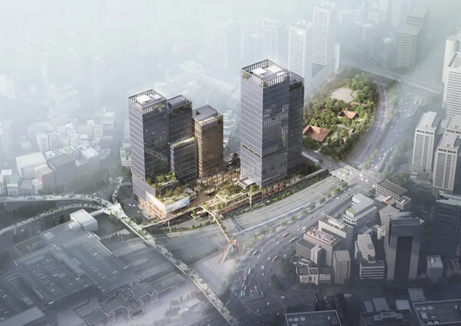 서울역북부역세권 복합개발사업 항공 조감도 (사진제공=한화 건설)