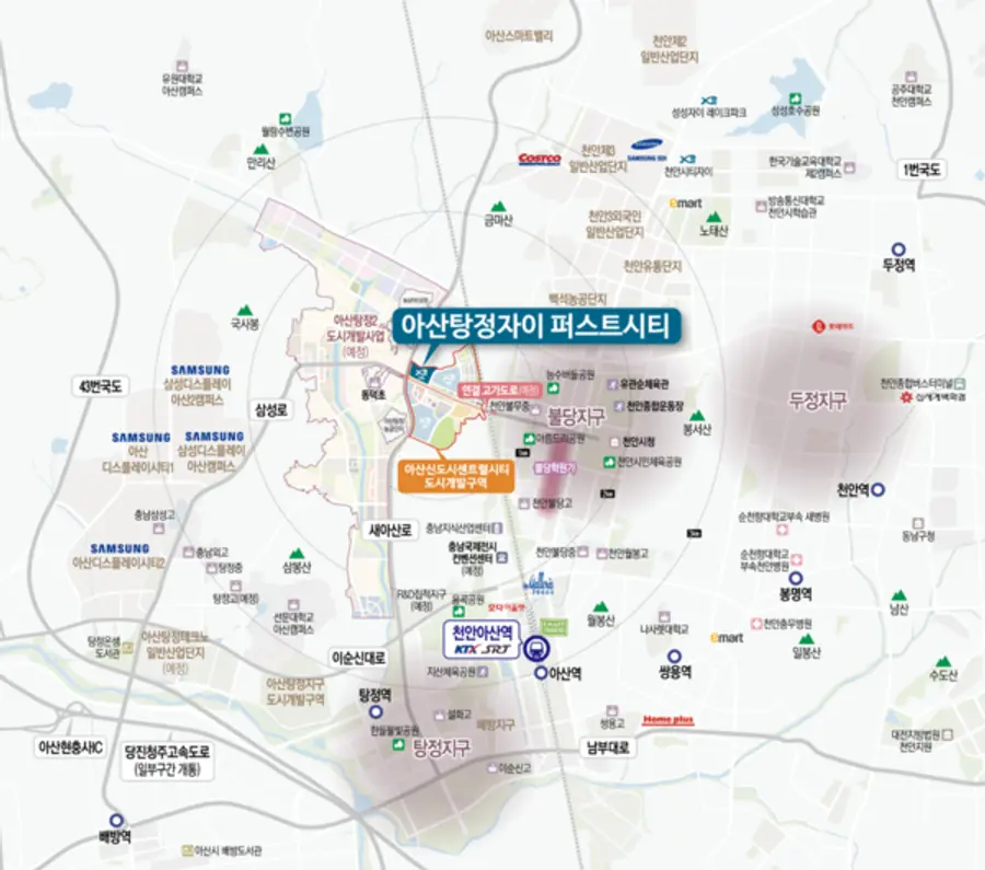 아산탕정자이 퍼스트시티 위치도 (사진=GS건설)