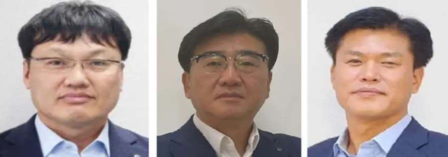 왼쪽부터 박창훈 신임 신한카드 사장, 채수웅 신임 신한저축은행 사장, 김정남 신임 신한펀드파트너스 사장 [출처: 신한금융그룹]