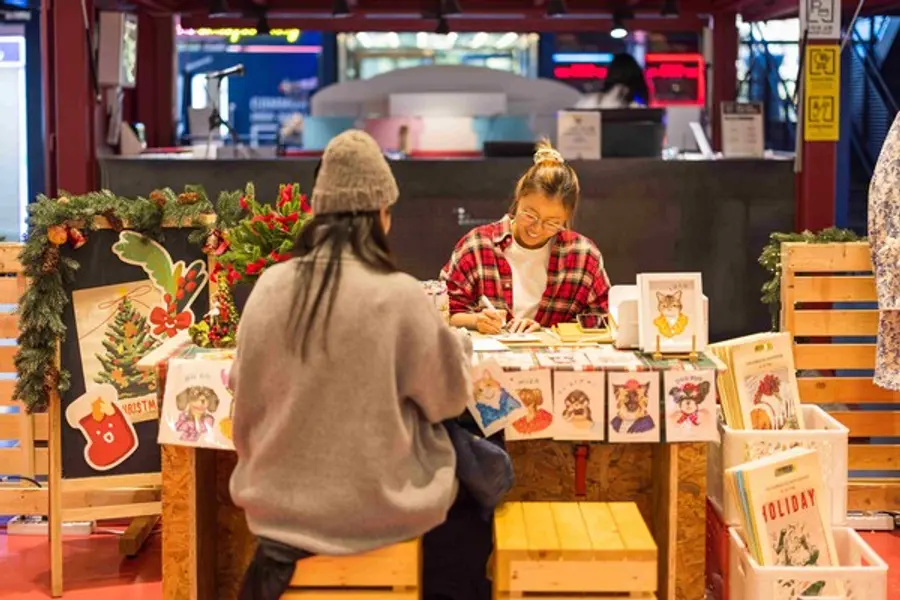 커먼 윈터타운에서 캐리커처를 그려주는 체험행사가 진행된다. (사진제공=코오롱FnC)