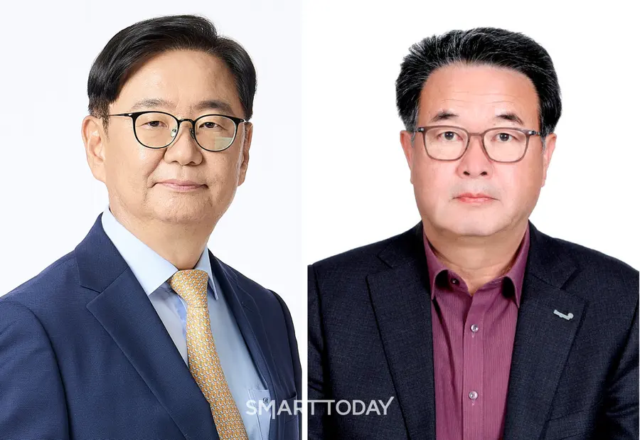 조성진 동원건설산업 대표(왼쪽)와 노경탁 동원팜스 대표 (사진=동원그룹)