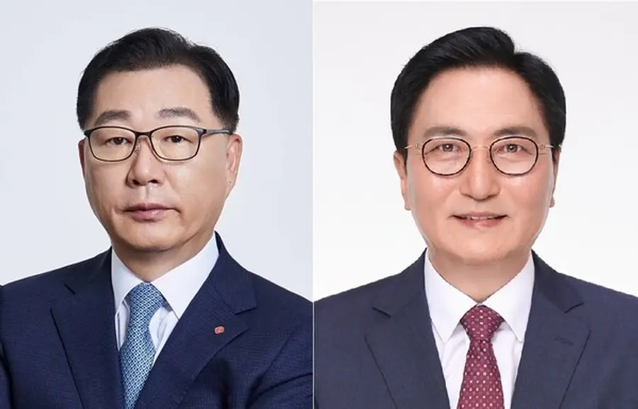 박현철 롯데건설 부회장(왼쪽)과 박상신 DL이앤씨 대표이사