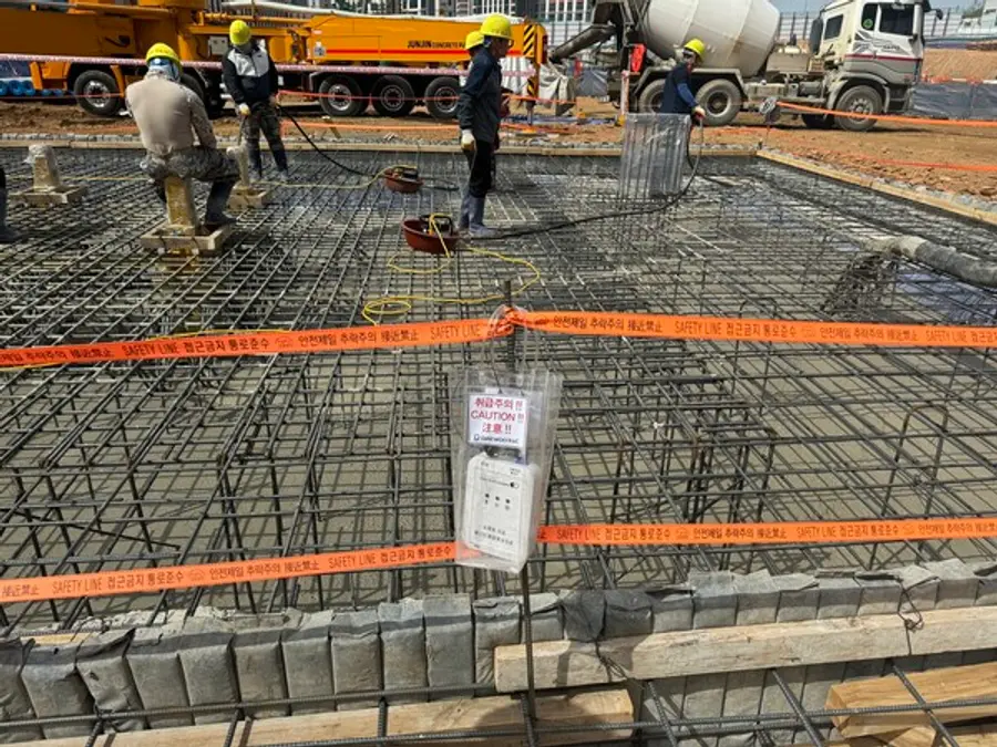 운정신도시 3지구 A-8 블록 현장에 적용된 온도이력 추종 양생시스템 (사진제공=대우건설)