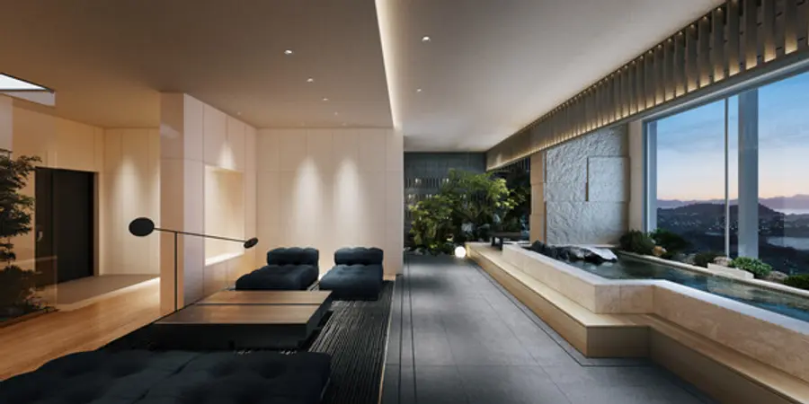 오션뷰를 바라보며 프라이빗 스파를 즐길 수 있는 부산 ‘블랑 써밋 74’의 ‘45워터스테이’ 조감도 (사진제공=대우건설)