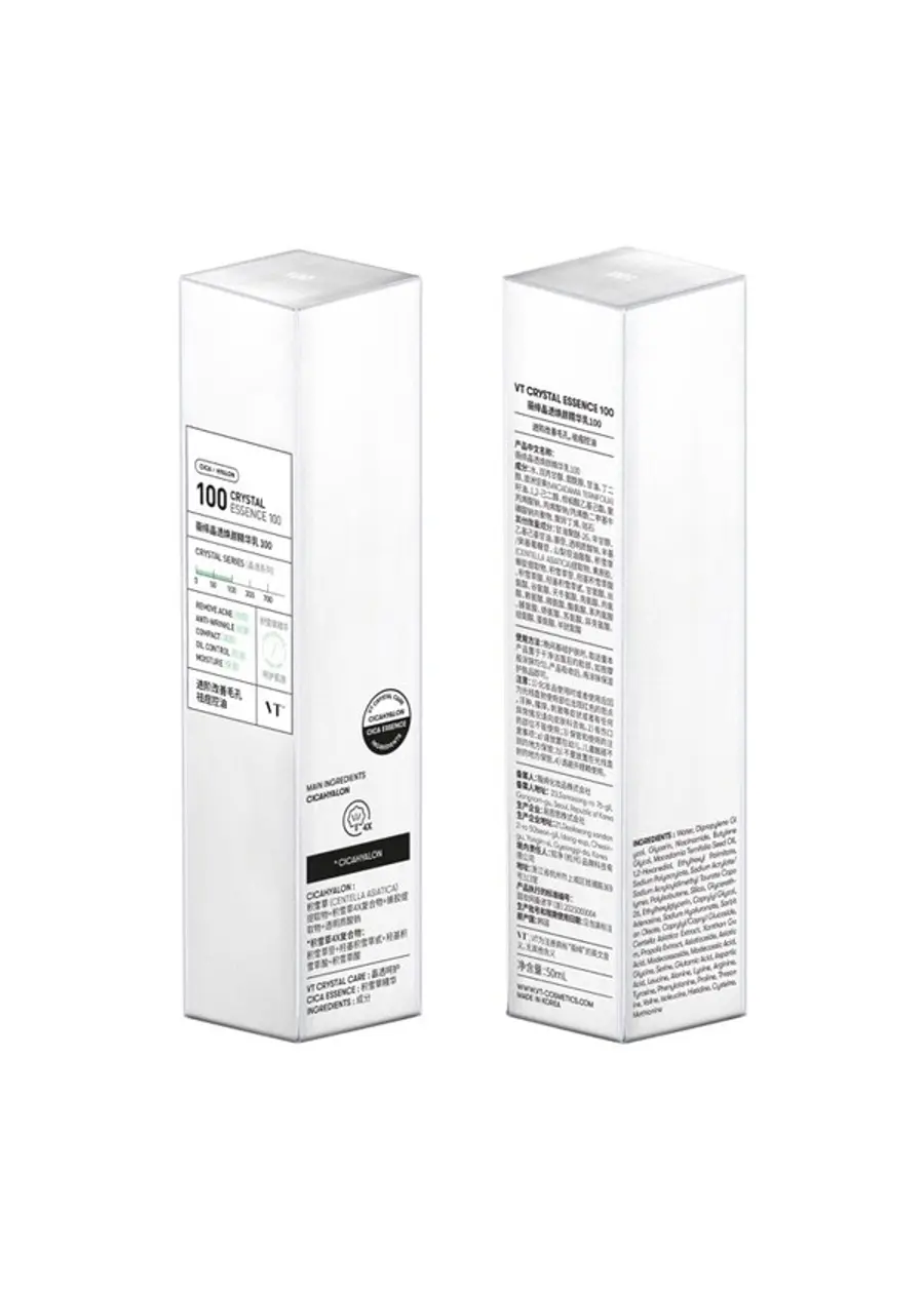 브이티 리들샷 제품이 중국에서 크리스탈에센스로 출시된다. 크리스탈에센스100샷 이미지.
