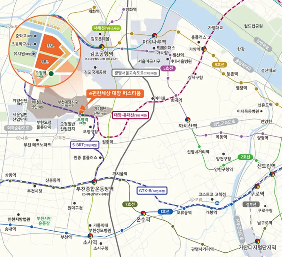 'e편한세상 대장 퍼스티움' 위치도 (사진=DL이앤씨)