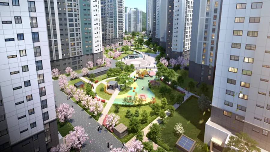용인 푸르지오 원클러스터 2·3단지 조경공간 센트럴스퀘어 (사진=대우건설)
