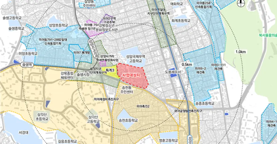 미아동 345-1 일대 신속통합기획 대상지 (출처=서울시)