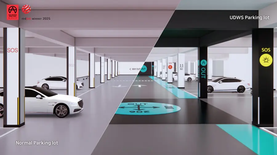 유니버설 디자인 웨이파인딩 시스템 적용 전후 비교 사진 (사진제공=현대건설)