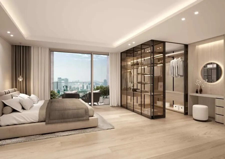 래미안 루미원 99A 침실과 프라이빗 테라스 (사진=삼성물산)