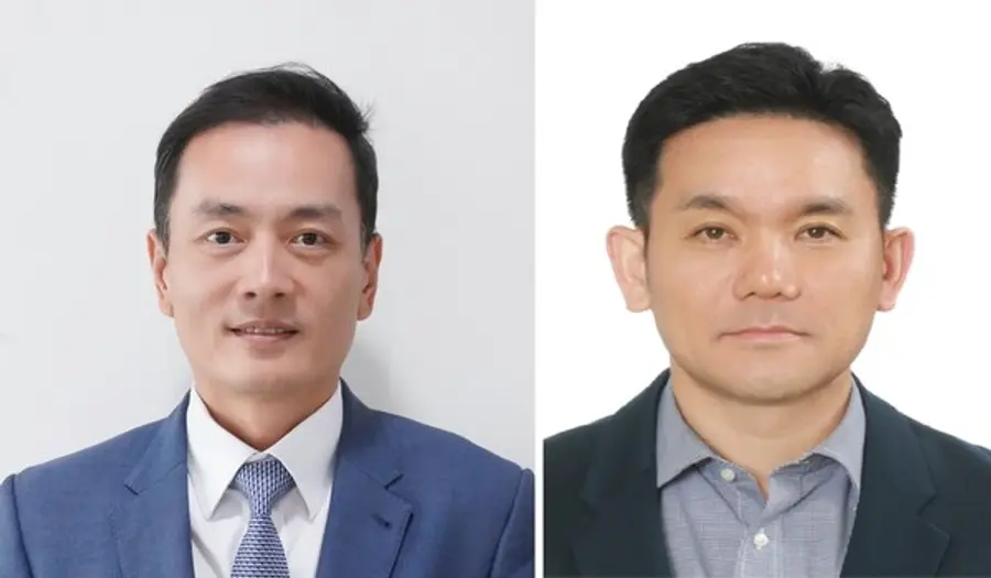 이진욱 동원기술투자 대표이사(왼쪽)와 정해철 동원홈푸드 대표이사 (사진제공=동원그룹)