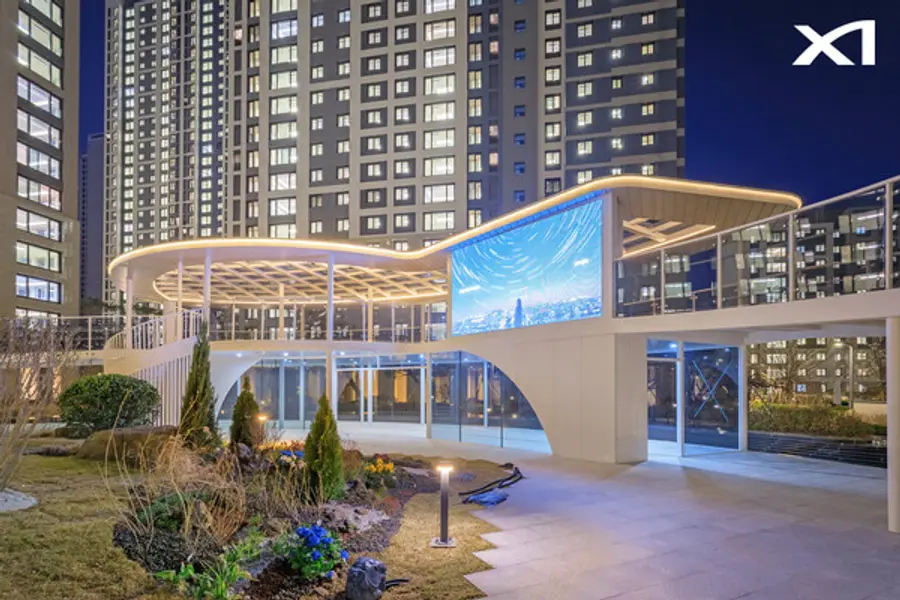 자이사운드스케이프가 적용된 철산자이헤리티지 조경산책로 (사진제공=GS건설)