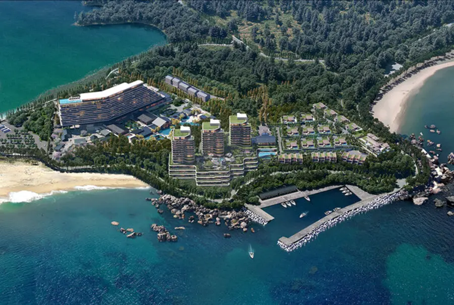 강원도 고성군 현내면 초도리 일대 군부대 이전 후 조성 사업이 추진되는 ‘화진포 국제 휴양관광지’ 예상 조감도 (사진=호반그룹)