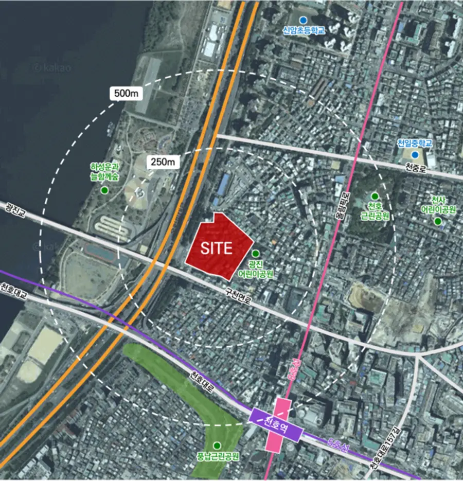 강동구 천호동 338번지 일대 모아타운 위치도 (사진=서울시)