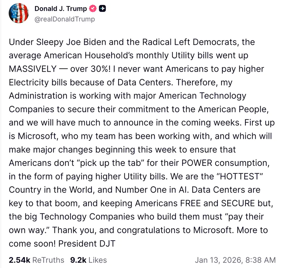 자료 = 트럼프 대통령 공식 트루스 소셜 계정