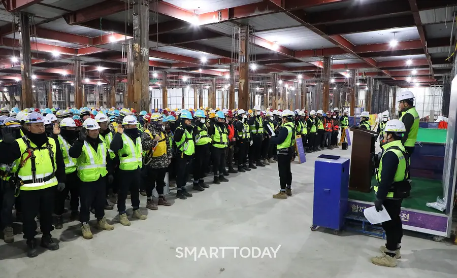 반도건설이 8년 연속 무재해 제로 달성을 위해 '2026년도 안전보건경영방침 및 목표 선포식을 진행했다. (사진제공=반도건설)