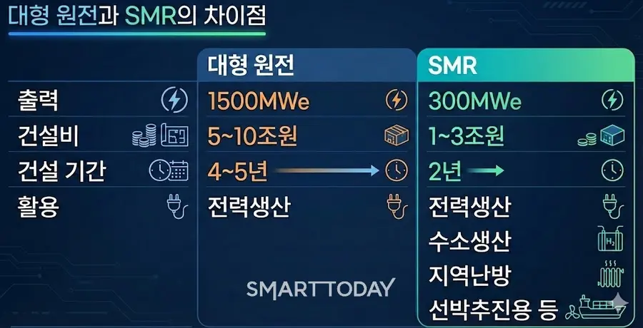 대형 원전과 SMR의 차이점